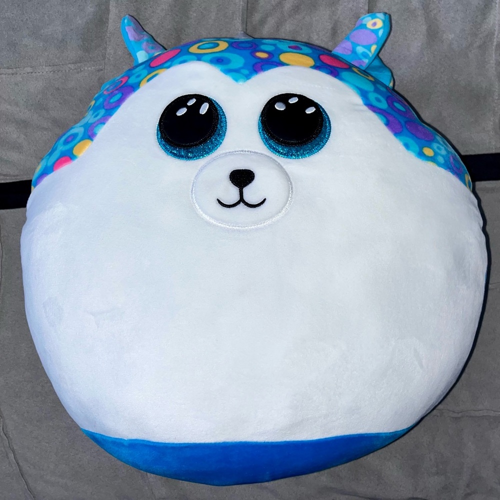 Ty Squish-a-Boo 14-inch Helena Husky Unicorn - PERFECT CONDITION